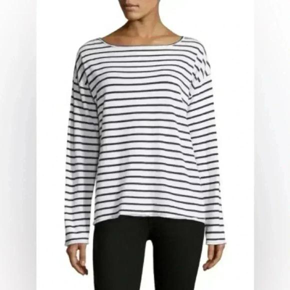Frame Long Sleeve Striped Linen Top - Picture 1 of 5